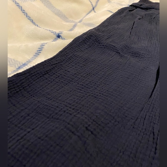 NWT navy blue high waisted draped pants with rope belt - Picture 3 of 7